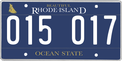 RI license plate 015017