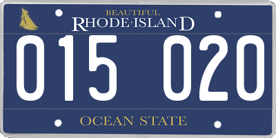 RI license plate 015020