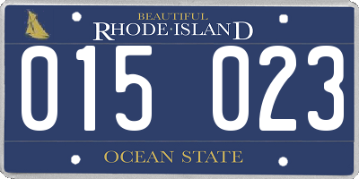 RI license plate 015023