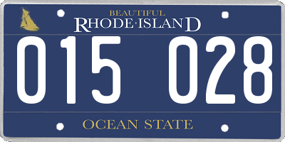 RI license plate 015028