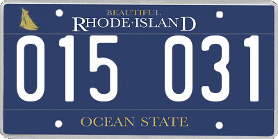 RI license plate 015031