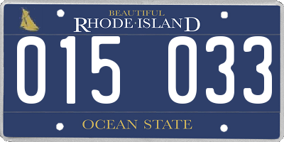 RI license plate 015033