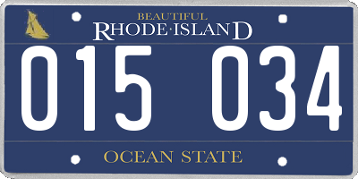 RI license plate 015034