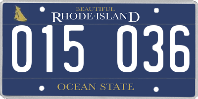 RI license plate 015036