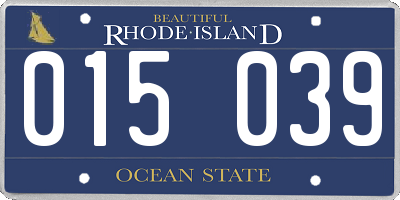 RI license plate 015039