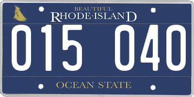 RI license plate 015040