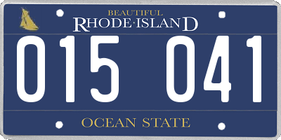 RI license plate 015041