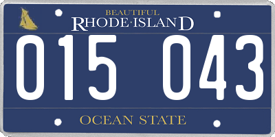 RI license plate 015043
