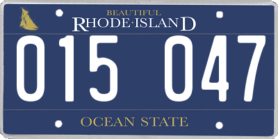 RI license plate 015047