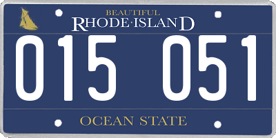 RI license plate 015051
