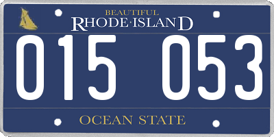 RI license plate 015053