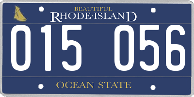 RI license plate 015056