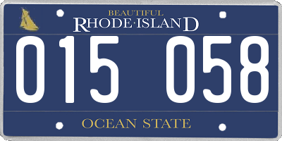 RI license plate 015058