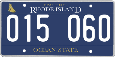 RI license plate 015060