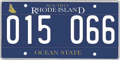 RI license plate 015066