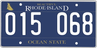 RI license plate 015068