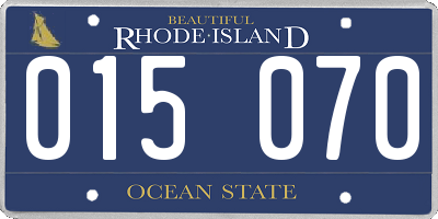 RI license plate 015070
