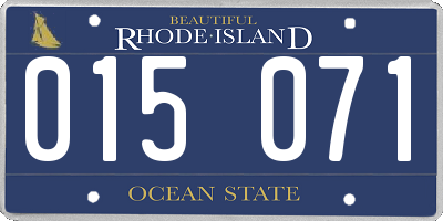 RI license plate 015071