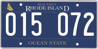 RI license plate 015072