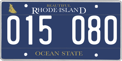 RI license plate 015080