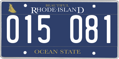 RI license plate 015081