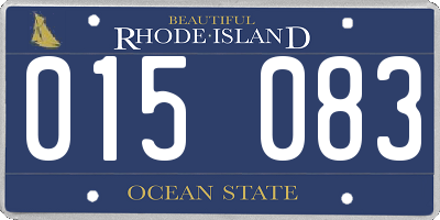 RI license plate 015083