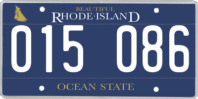 RI license plate 015086