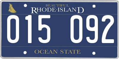 RI license plate 015092