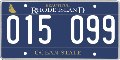 RI license plate 015099