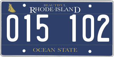 RI license plate 015102