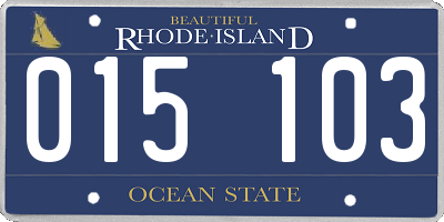 RI license plate 015103