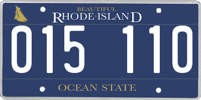 RI license plate 015110