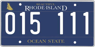 RI license plate 015111