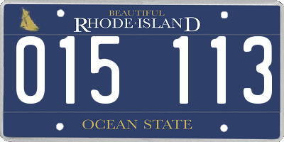 RI license plate 015113