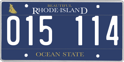 RI license plate 015114