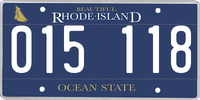 RI license plate 015118