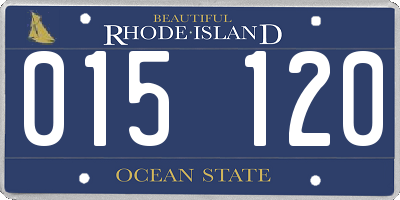 RI license plate 015120