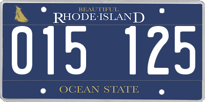 RI license plate 015125