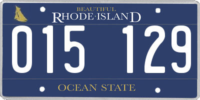 RI license plate 015129