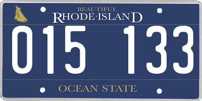 RI license plate 015133