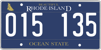 RI license plate 015135