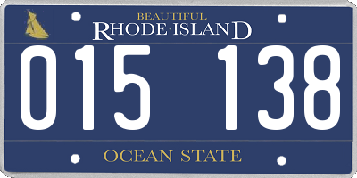 RI license plate 015138