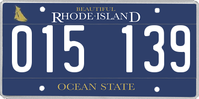 RI license plate 015139