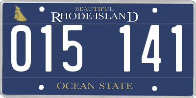 RI license plate 015141