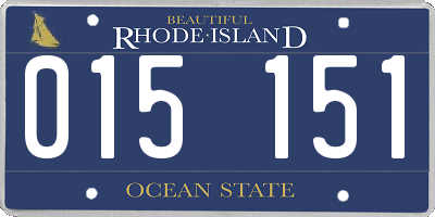 RI license plate 015151