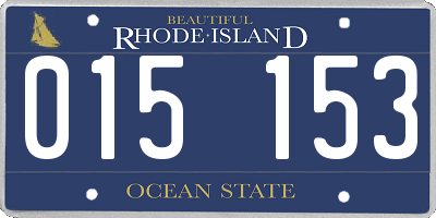 RI license plate 015153