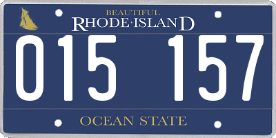 RI license plate 015157