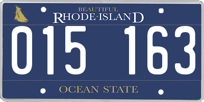 RI license plate 015163