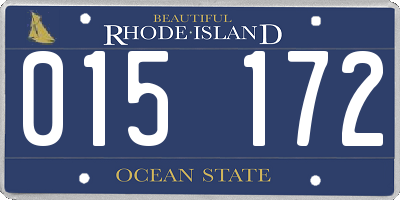 RI license plate 015172