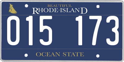 RI license plate 015173